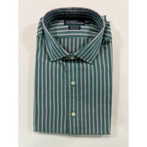 Polo Ralph Lauren Westerton XL Green Stripe Dress Shirt 100% Cotton